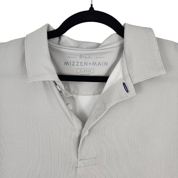 Mizzen+Main Shirt Men's Extra Large Short Sleeve Polo Top Gray - Picture 3 of 14